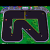Experience the speed and danger of
Grand Prix racing on seven exciting tracks.  Compete against computer-controlled "drone" cars.  Your goal is to win a three-lap race
on the first track, move up to the next, and keep winning until you finish
all seven.  Every track will drive you nuts with oil spills, twisters,
exploding traffic cones, over/underpasses and haipin turns.  Opportunities
arise to let you customize your car with such options as super traction (steering),
higher top speed, and turbo acceleration.  Go ahead,  burn some rubber and
kick some asphalt.